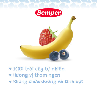 Dinh dưỡng ăn dặm Trái cây nghiền mận đen hỗ trợ tiêu hóa Semper Prune 80g dành cho bé từ 4 tháng tuổi