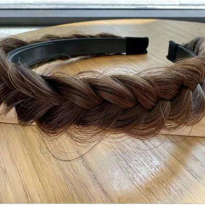 Bờm tóc tết thắt bím tóc giả xương cá phong cách tự nhiên