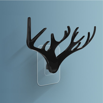 Móc Treo Đồ Vật Dán Tường Sừng Hươu Trong Suốt DEERHORN 18Cm, Móc dán tường hình sừng hươu decor trang trí nhà cửa