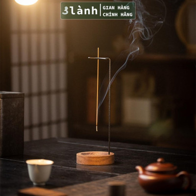 Giá Đỡ Nhang Trầm Hương Bằng Thanh Kim Loại Đế Gỗ Thông Lõm 3 Lành Trang Trí Nhà Cửa Tâm Linh Thờ Cúng Thư Giãn
