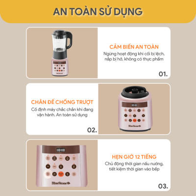 Máy Làm Sữa Hạt Đa Năng BlueStone BLB-6029 -1,75 Lít - (900W) - 8 Chương trình - Lưỡi 6 cánh - Bảo hành 24 tháng - Hàng chính hãng