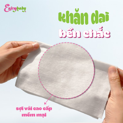 COMBO 5 Khăn ướt baby ENJOY mềm mại, dưỡng ẩm, tiện dụng, đạt chuẩn sức khỏe SGS - Gói 20/50/80 tờ