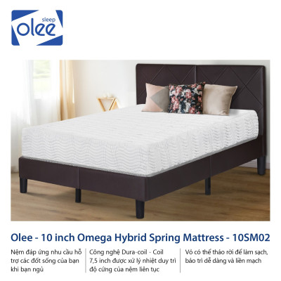 Nệm lò xo lai Omega Olee Sleep 10 inch -10SM02