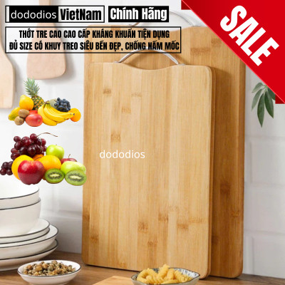 Thớt Tre Cao Cao Cấp Kháng Khuẩn Tiện Dụng - Thớt Gỗ Tre Kháng Khuẩn Đủ Size CÓ KHUY TREO Siêu Bền Đẹp, Chống Nấm Mốc - Hàng chính hãng dododios