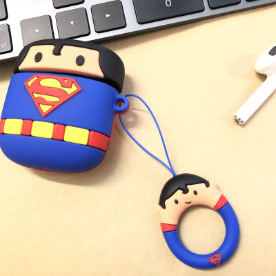 AIRPODS CASE BAO CASE SILICON VỎ ỐP SILICON BẢO VỆ CHO TAI NGHE AIRPODS 1, AIRPODS 2, AIRPODS PRO HÌNH SUPER MAN
