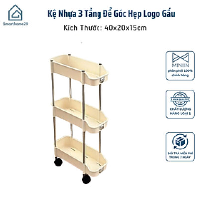 Kệ Nhựa 3 Tầng Để Góc Hẹp, Kệ Để Chai Lọ Có Bánh Xe Siêu Tiện Lợi - HÀNG CHÍNH HÃNG MINIIN