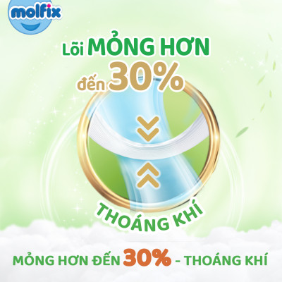 Miếng lót sơ sinh Molfix Thiên nhiên Super Jumbo Newborn 2 (trên 1 tháng tuổi) - Gói 60+6 miếng