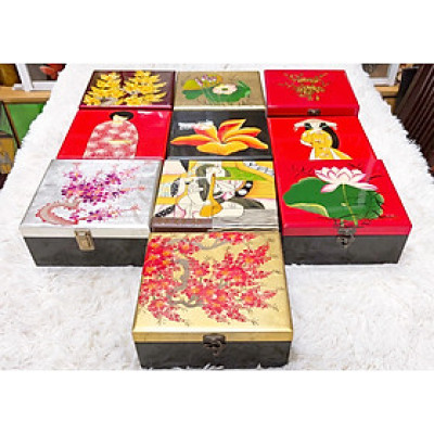 Hộp Trang Sức Sơn Mài Cao Cấp size 20x20 cm