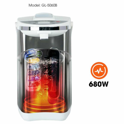 Bình Thuỷ Điện Gali GL-5060B Dung tích 6L nhỏ gọn, Thân bằng nhựa nguyên sinh cao cấp, lòng trong bằng Inox 304 dày chất lượng. Hàng chính hãng chất lượng cao bảo hành 24 tháng.
