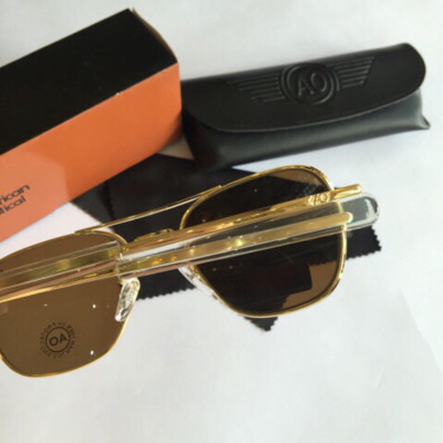 Kính râm nam Ao dáng phi công mắt thủy tinh cao cấp + Fullbox phụ kiện