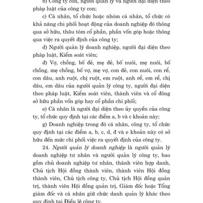 Luật doanh nghiệp năm 2020 (Sửa đổi, bổ sung năm 2022, 2024) bản in 2025