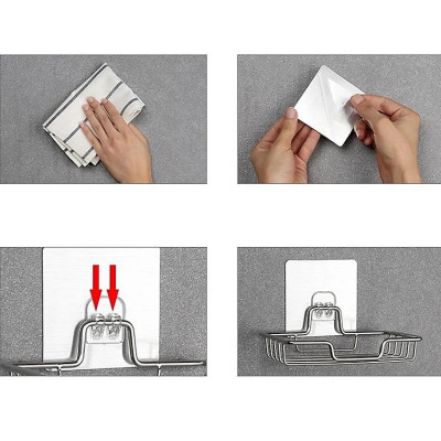 Khay Đựng Xà Bông Dính Tường Inox 304 Giá Inox Để Xà Bông Dán Tường Phòng Tắm, Kê Để Xà phòng Khô Ráo - Tiện Dụng, Sang Trọng, Không Khoan Đục. 