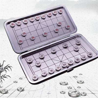 Bàn Cờ Tướng Mini Nam Châm 2 Mặt Tiện Ích, Cờ Tướng Nam Châm Bỏ Túi - Cờ Tướng Bàn Là Hộp Đựng, Bộ cờ tướng mini bỏ túi bằng nam châm, bàn cờ gập gọn 15x16Cm - Hàng chính hãng dododios