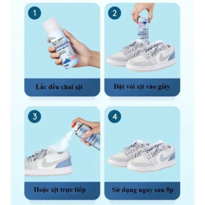 Bình Xịt Khử Mùi Giày Công Nghệ Bạc AG+ Dung Tích 260ml Khử Mùi 24h
