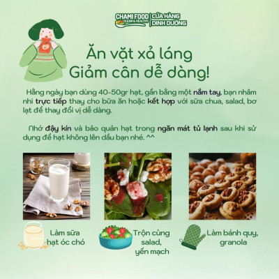 Hạt óc chó đỏ ChamiFood Tách vỏ 500G NHẬP KHẨU MỸ CHÍNH NGẠCH LOẠI 1, gấp 3 lần Dưỡng chất, giúp Giảm cân Đẹp dáng.