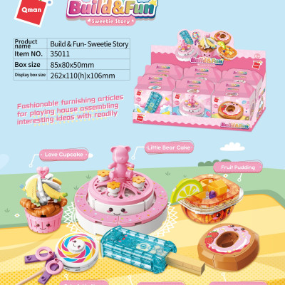 Đồ chơi xếp hình, lắp ráp 6 in 1 Qman 35011 - Điểm tâm ngọt ngào