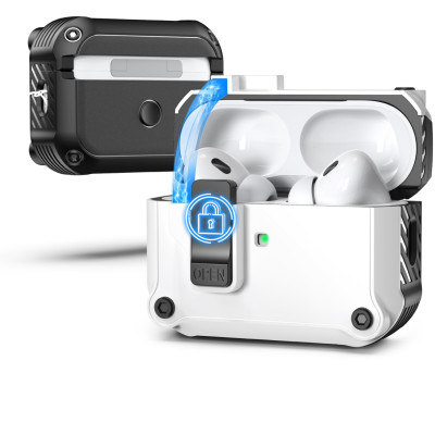 Case vỏ ốp dành cho tai nghe Airpods 1 2 3 4 Airpods Pro Airpod Pro 2 có khoá chống rơi 2 lớp cao cấp - Hàng chính hãng