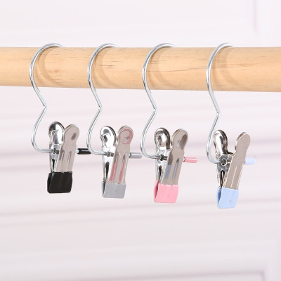 Set 10 móc kẹp đa năng, kẹp vớ tất, phụ kiện chất liệu thép không gỉ- giao màu ngẫu nhiên 