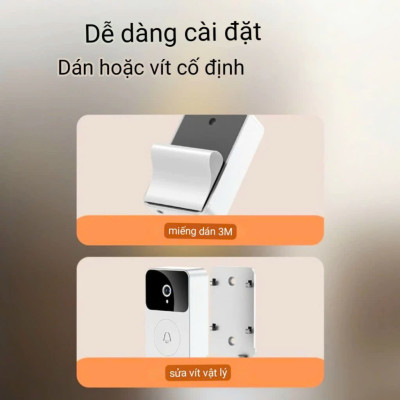ChuôngCửa Không Dây Thông MinhCao Cấp Kèm Camera Wifi – Kết Nối Ổn Định, Chống Nước, Xuyên Tường 300m