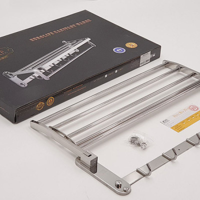 Kệ treo khăn tắm Inox SUS 304 đa chức năng Eurolife EL-B7 (Trắng bạc)