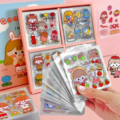 Sét 100 Sticker miếng dán tập vỡ kute trang trí văn phòng phẩm - HENRRYSA