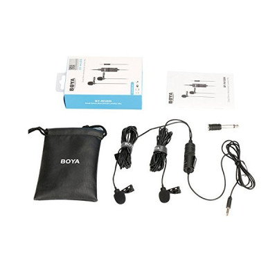 Cặp micro gài áo cho máy ảnh và điện thoại Boya BY-M1DM (6m) - Hàng Chính Hãng