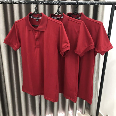 Áo Phông PoLo có cổ , Vải Mặc Mát Áo Thun Có Cổ Cá Sấu 4 Chiều Đỏ Đô