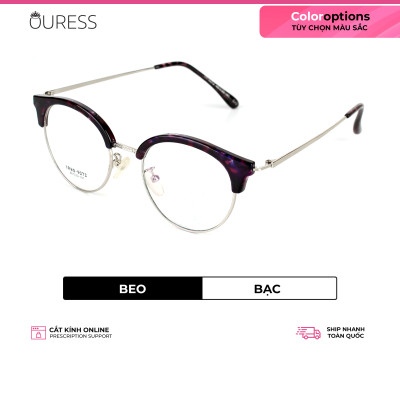 Gọng kính nữ giả cận nhựa phối càng kính hợp kim siêu nhẹ siêu bền - TRHK 9272
