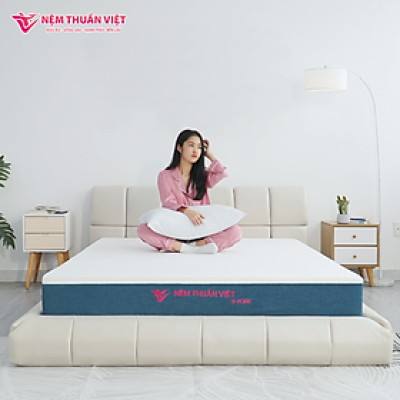 Nệ̣m Foam 3 Zone Thuần Việt - Nâng Đỡ 5 Vùng, Êm Ái, Thoáng Khí - Bảo Hành 12 Năm