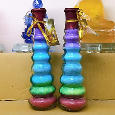 Combo 2 chai muối ngũ sắc phong thủy trang trí ban thờ