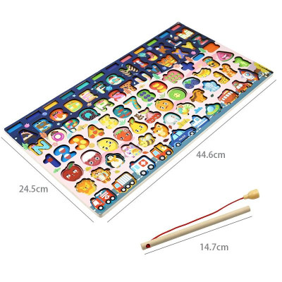 Bảng Gỗ Ghép Hình + Câu Cá Lôgarit 7 in 1 cho bé