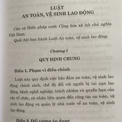 Luật  An Toàn, Vệ Sinh Lao Động ( hiện hành ) 