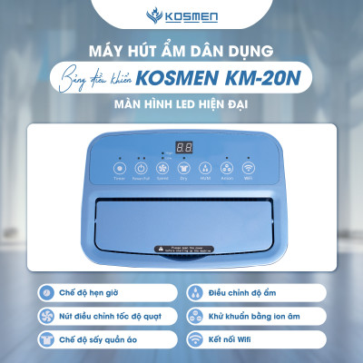 Máy Hút Ẩm Dân Dụng Kosmen KM-20N - Thích Hợp Không Gian 80m2 - Hàng Chính Hãng Bảo Hành 24 Tháng