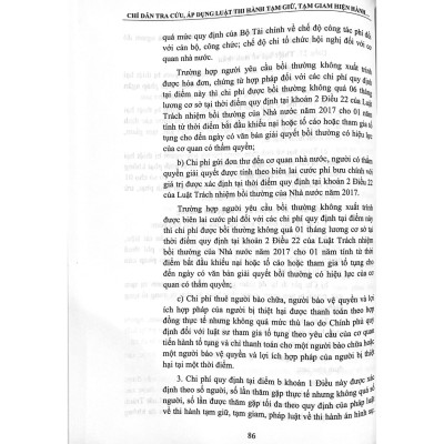 Sách - Chỉ dẫn tra cứu, áp dụng luật thi hành tạm giữ, tạm giam hiện hành