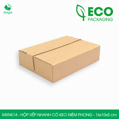MXNK14 - 16x10x5 cm - 60 hộp carton đóng hàng xếp nhanh có keo niêm phong - Hộp gói hàng, hộp quà