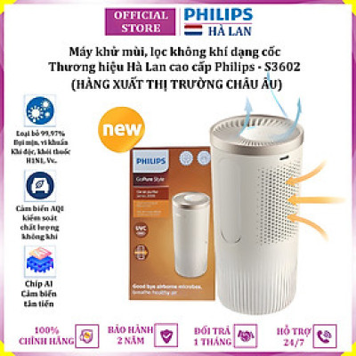 Máy khử mùi, lọc không khí dạng cốc thương hiệu Hà Lan cao cấp Philips S3601 Và S3602 - Hàng Nhập Khẩu