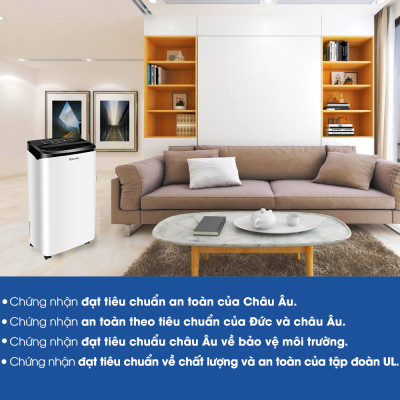 Máy hút ẩm gia dụng chính hãng Dorosin Airko 614 hàng chính hãng (15-35m2)/Công suất hút ẩm 14 lít /ngày - Cảm biến điện tử thông minh - Độ ồn thấp