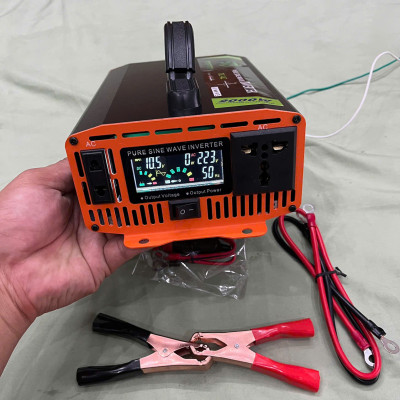 Hàng Nhật - Bộ Kích Điện 12V Lên 220V 2000W Sóng Sin Chuẩn, Màn Hình LED Hiển Thị Vôn, Dòng Tải, Nhiệt Độ | Loại Cao Cấp Bền Bỉ