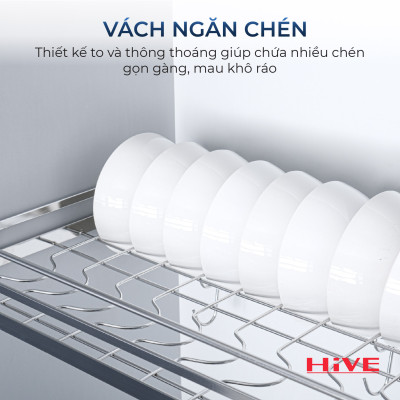 Giá chén bát cố định 2 tầng HiVE Inox 304