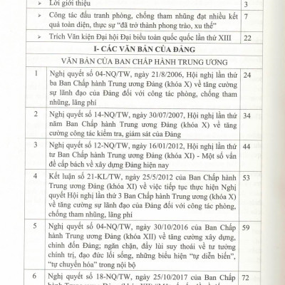 Hệ Thống Các Văn Bản Của Đảng Và Nhà Nước Về Công Tác Phòng, Chống Tham Nhũng, Tiêu Cực