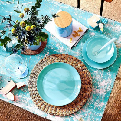 Đĩa (dĩa) thủy tinh sâu lòng Luminarc Diwali màu xanh ngọc 20cm P2019 | Hàng chính hãng