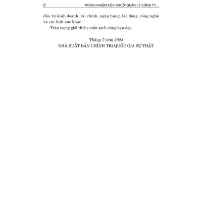 Trách nhiệm của người quản lý công ty (các nghĩa vụ và yêu pháp lý) bản in 2024)