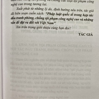 Sách- Pháp luật quốc tế trong hợp túc đấu tranh phòng, chống tội phạm công nghệ cao và những vấn đề đặt ra đối với Việt Nam