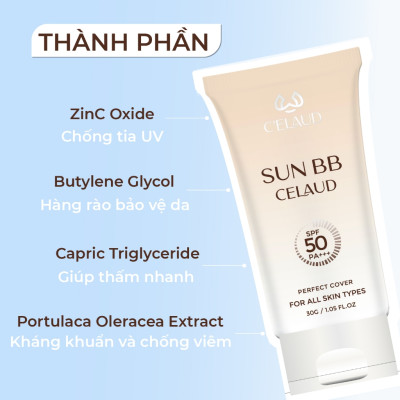 Combo 2 kem chống nắng tối ưu cho da Sun BB Celaud