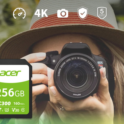 Thẻ nhớ cho camera Acer SD Card SC300 4K UHS-II - Hàng chính hãng