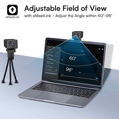 Emeet Jupiter - Webcam Tích Hợp Micro Kèm Loa, Góc Rộng 96°, Tự Động Lấy Nét, Khử Ồn Khử Vọng - Hàng Chính Hãng