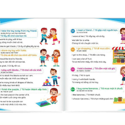 Sách 900 Câu Tiếng Anh Giao Tiếp Thường Dùng Hàng Ngày - Cẩm Nang Cho Mẹ Cùng Con Học Tiếng Anh Mỗi Ngày (Kèm File Nghe)