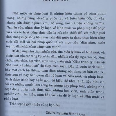 Giáo trình Lý luận về Nhà Nước và Pháp Luật (Tái bản lần thứ năm, có sửa chữa, bổ Sung) 