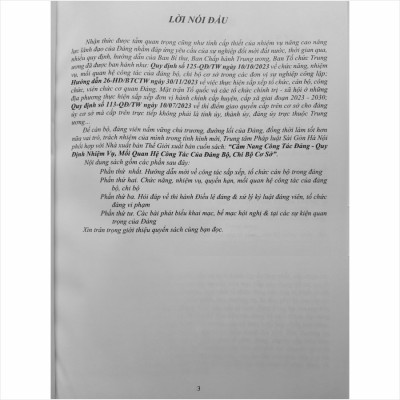 Cẩm Nang Công Tác Đảng – Quy Định Nhiệm Vụ, Mối Quan Hệ Công Tác Của Đảng Bộ, Chi Bộ Cơ Sở - V2401D