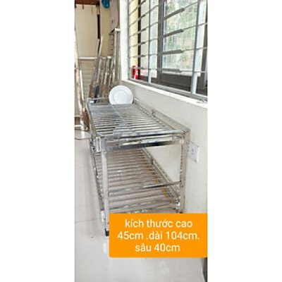 kệ để đồ nhà bếp inox 2 tầng kt c45 ,d104 ,sâu 40